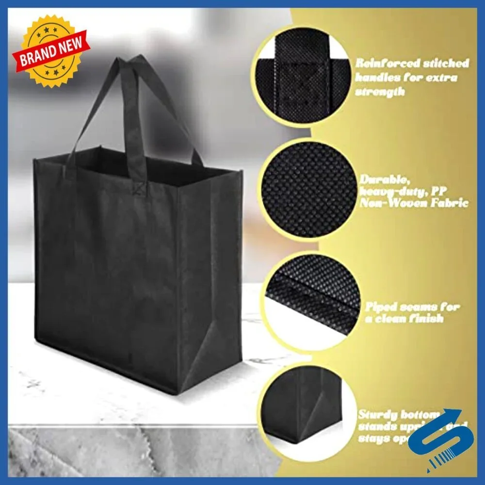 Reusable Tote Bags Non Woven Foldable Grocery Shopping Storage Pack